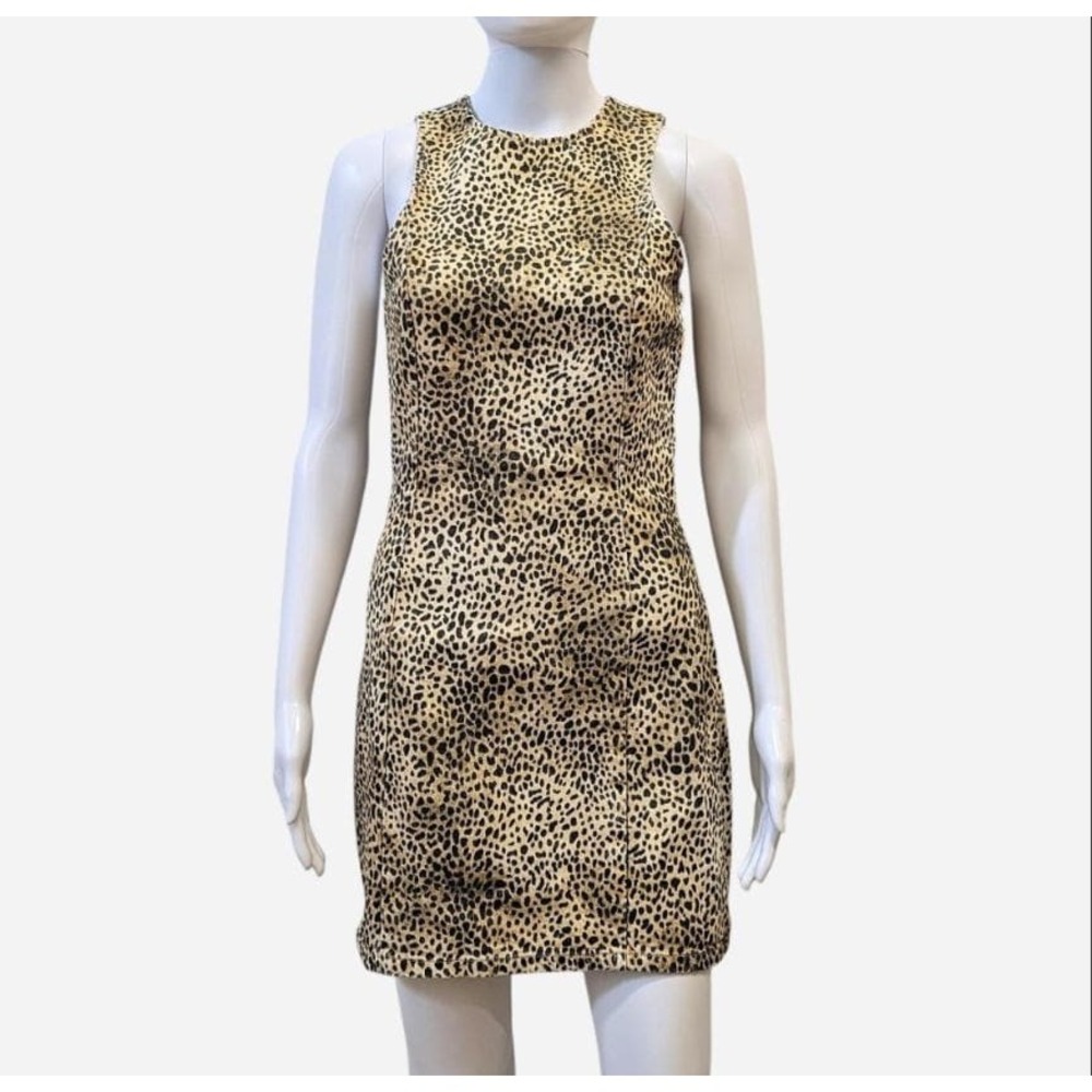 Alexander Wang Cheetah Print Denim Mini Dress - Size 2